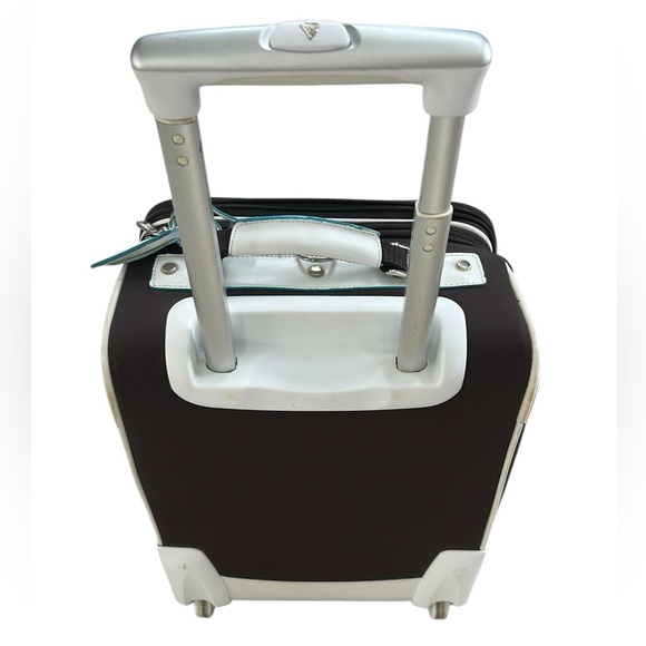 Diane Von Furstenberg brown + white trim rolling travel luggage suitcase 22x13" - Picture 3 of 12